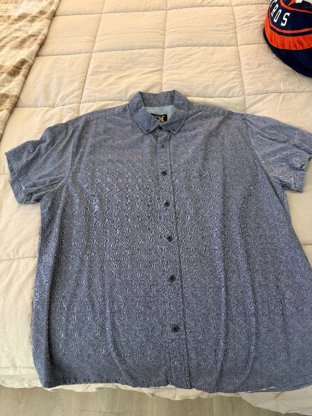 JOE Joseph Abboud Men’s Short Sleeve Button-Down Shirt – Blue – Size 1X